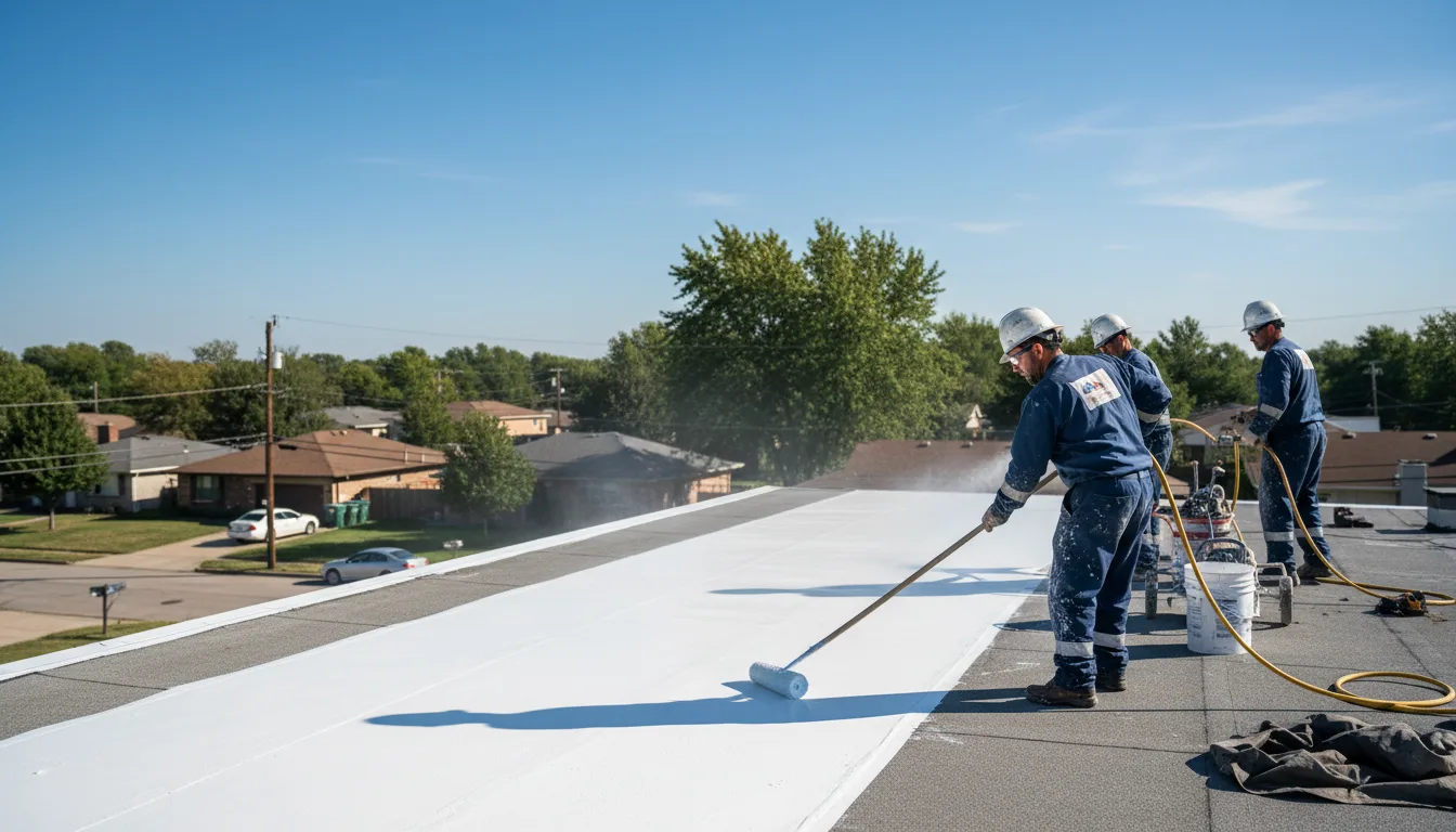 Commercial roof coating in Foxworth, MS near me